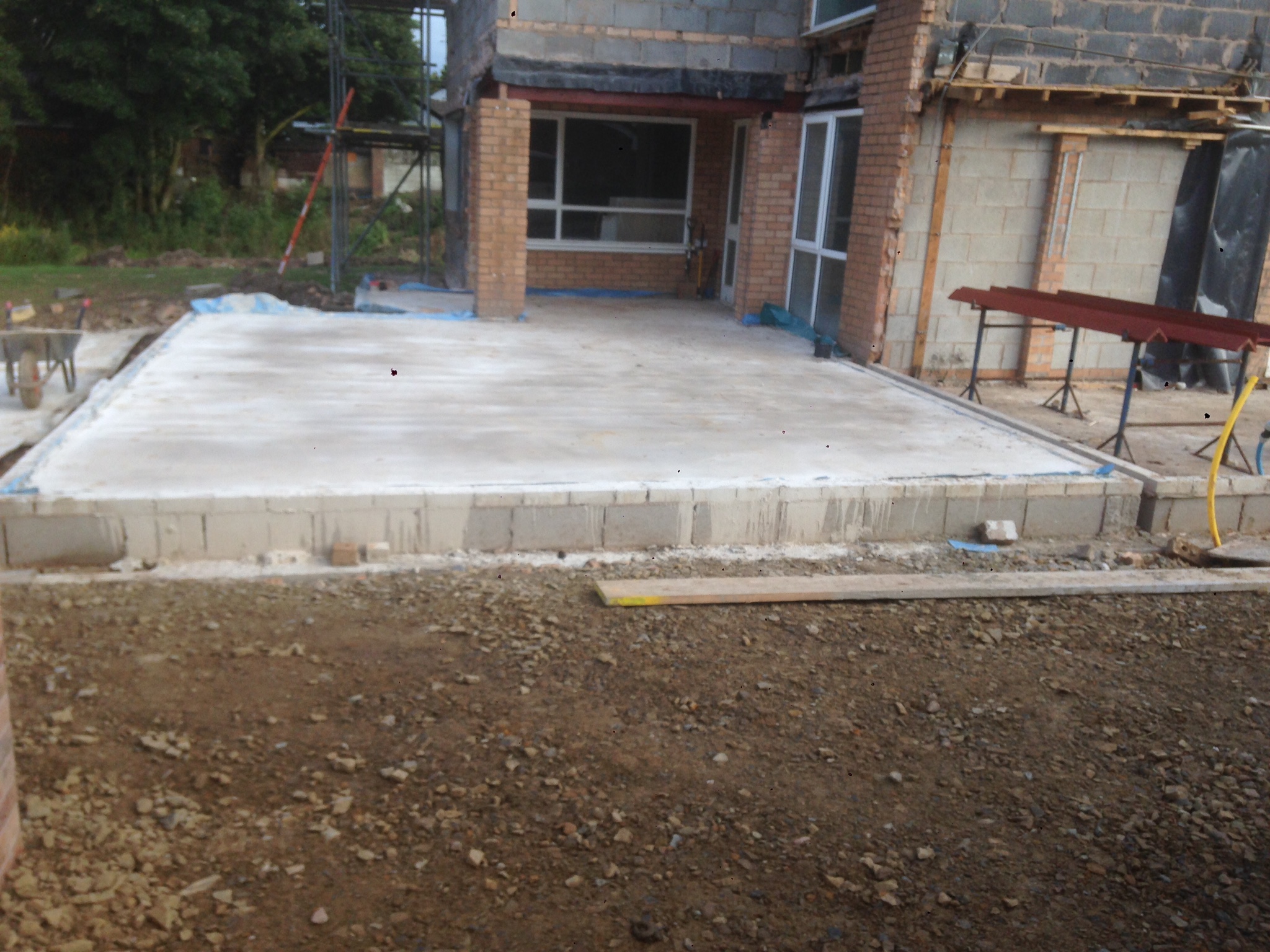 Extension concrete slab for single story extension in Eccleston near