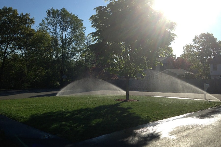 Lawn Sprinkler System Benefits Install a Lawn Sprinkler System in MA