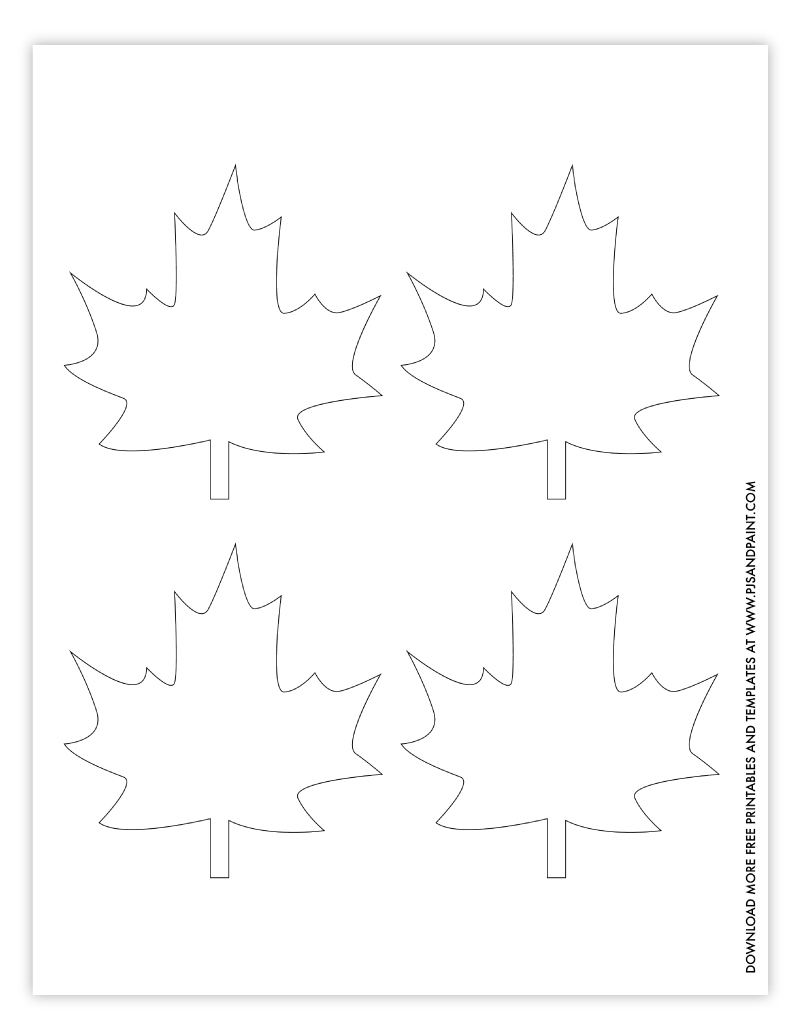 Free Printable Leaf Template - 3 Versions, 2 Sizes Each - Pjs and Paint