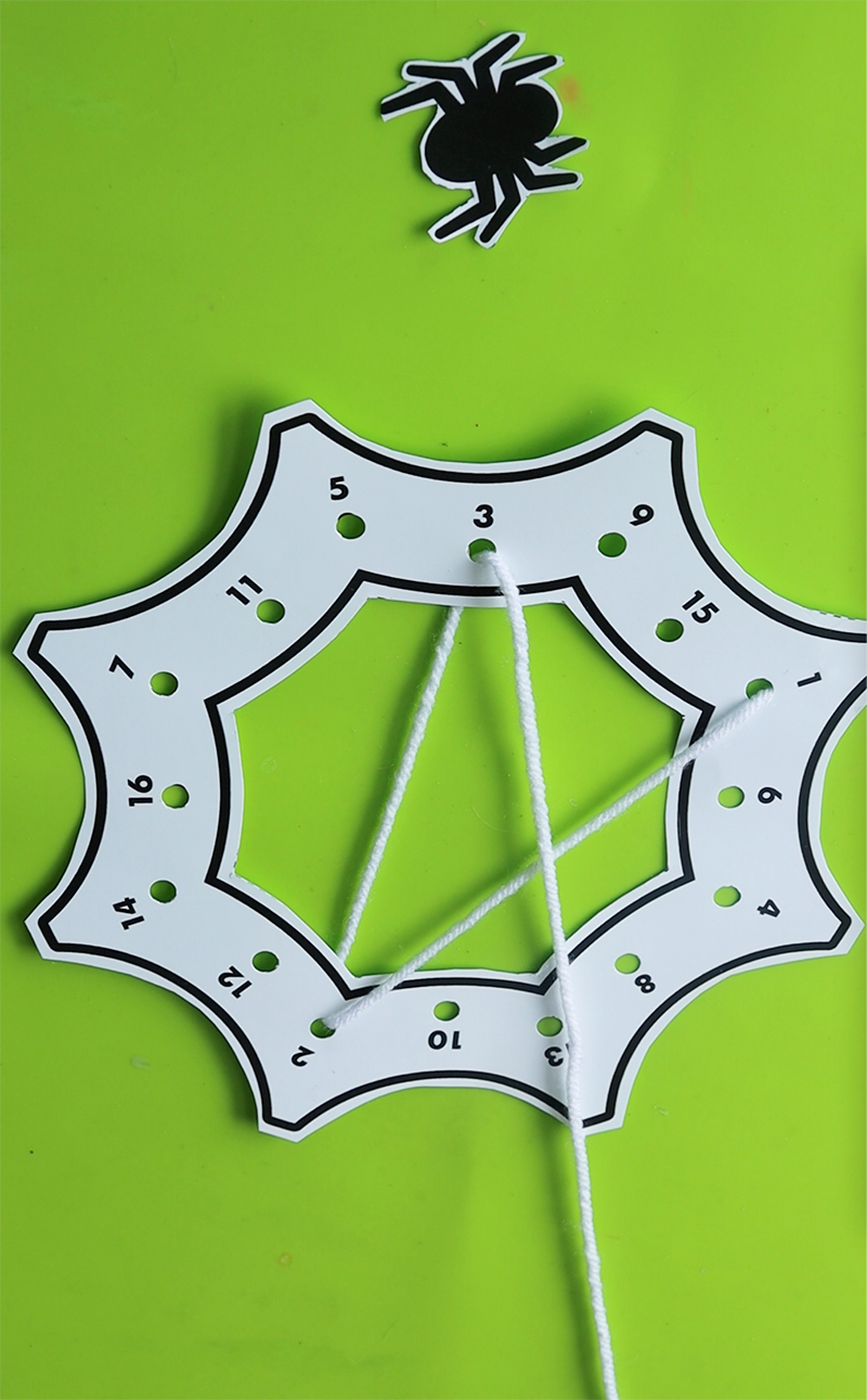 Spider Web Lacing Craft With Free Printable Template