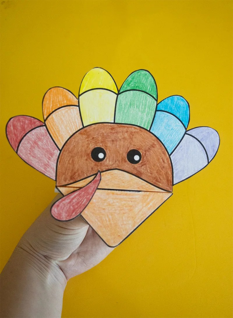 Free Printable Turkey Hand Puppet Pjs and Paint