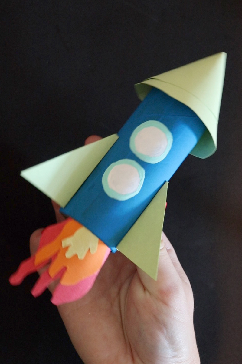 Toilet Paper Roll Rocketship Craft Pjs and Paint