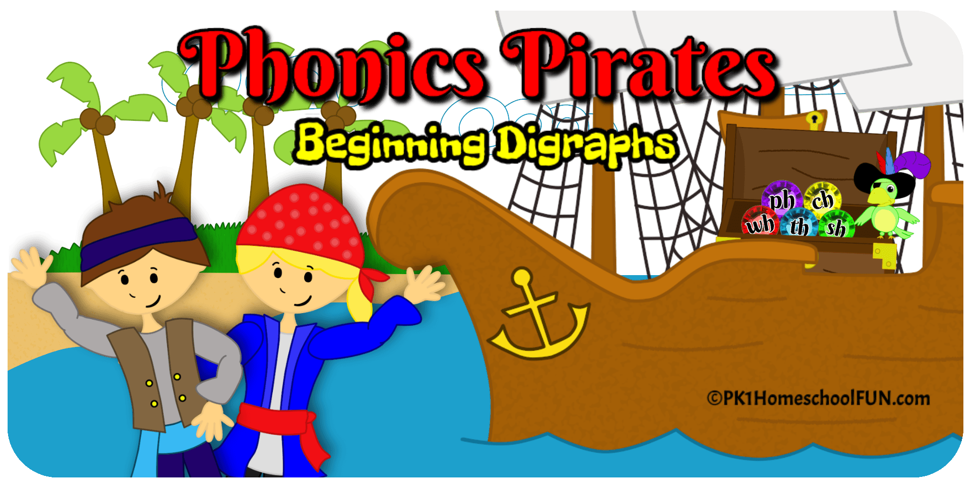Phonics Pirates Free Phonics Lesson Beginning Digraphs PK1HomeschoolFUN