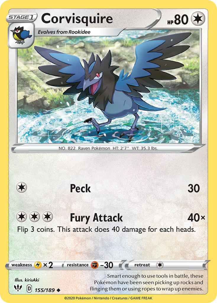 Corvisquire (Darkness Ablaze DAA 155) — PkmnCards