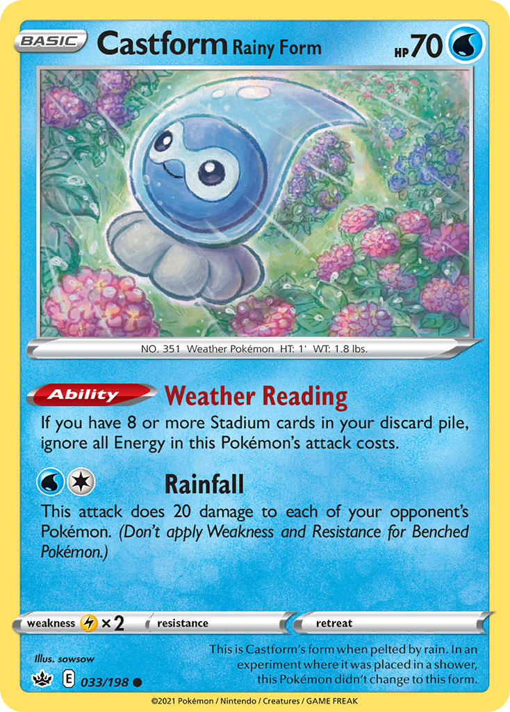 Castform Rainy Form (Chilling Reign CRE 033) — PkmnCards