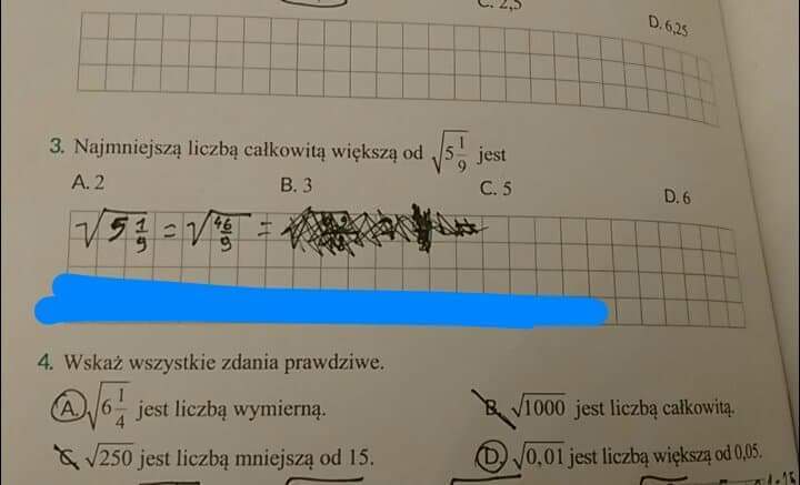 Najmniejszą liczbą całkowitą większą od √5 1/9 jest Brainly.pl