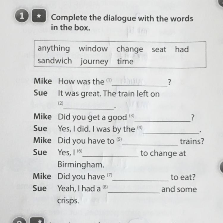 complete the dialogue with the words in the box Brainly.pl