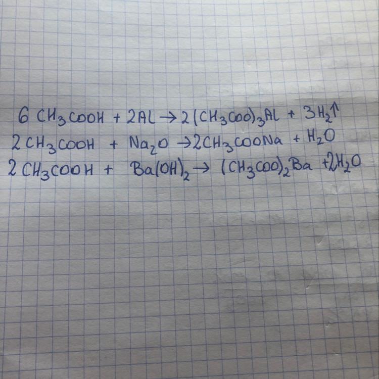 Napisz równania reakcji kwasu etanowego z glinem a) glinem, b) tlenkiem