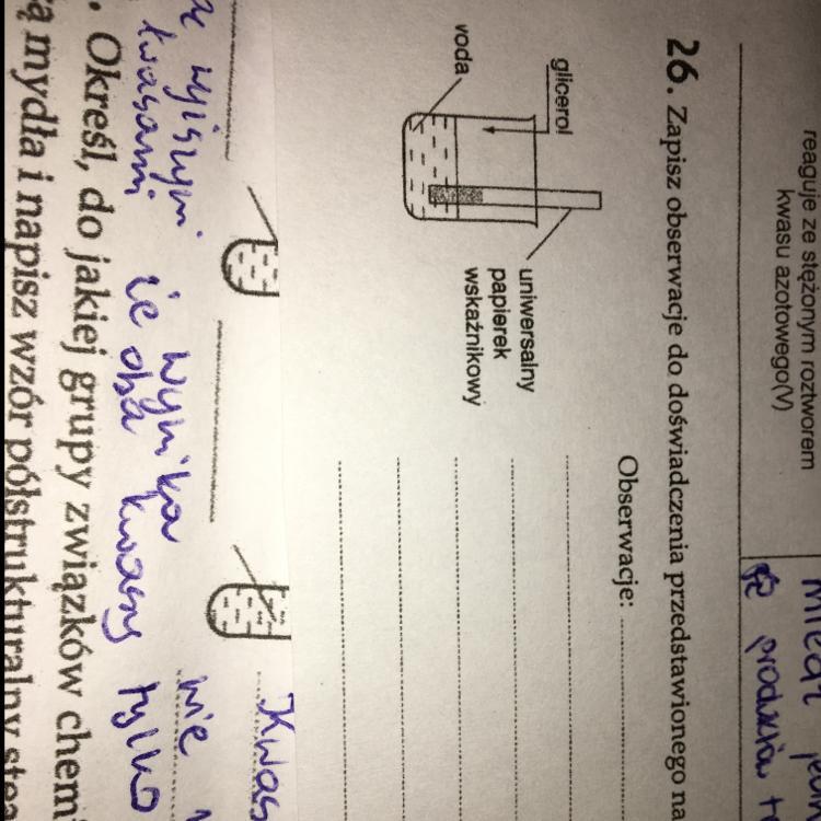 Zapisz obserwacje do doświadczenia przedstawionego na schemacie