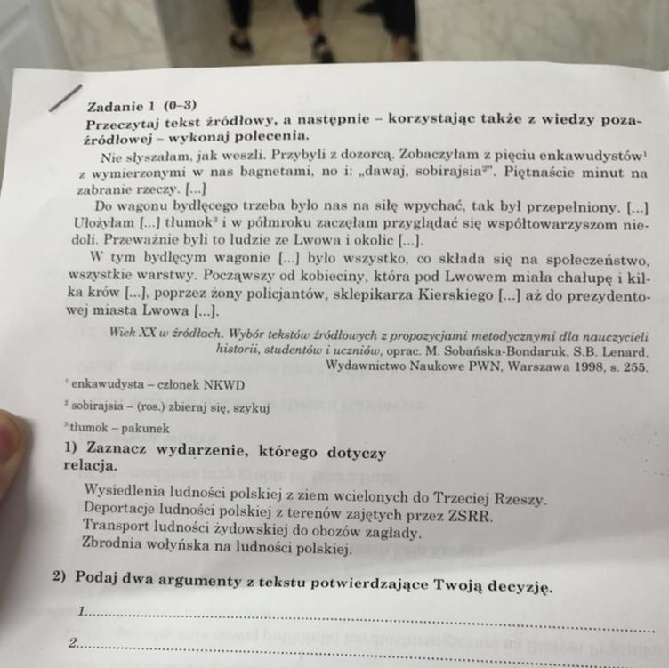 przeczytaj tekst źródłowy a następnie korzystając także z wiedzy