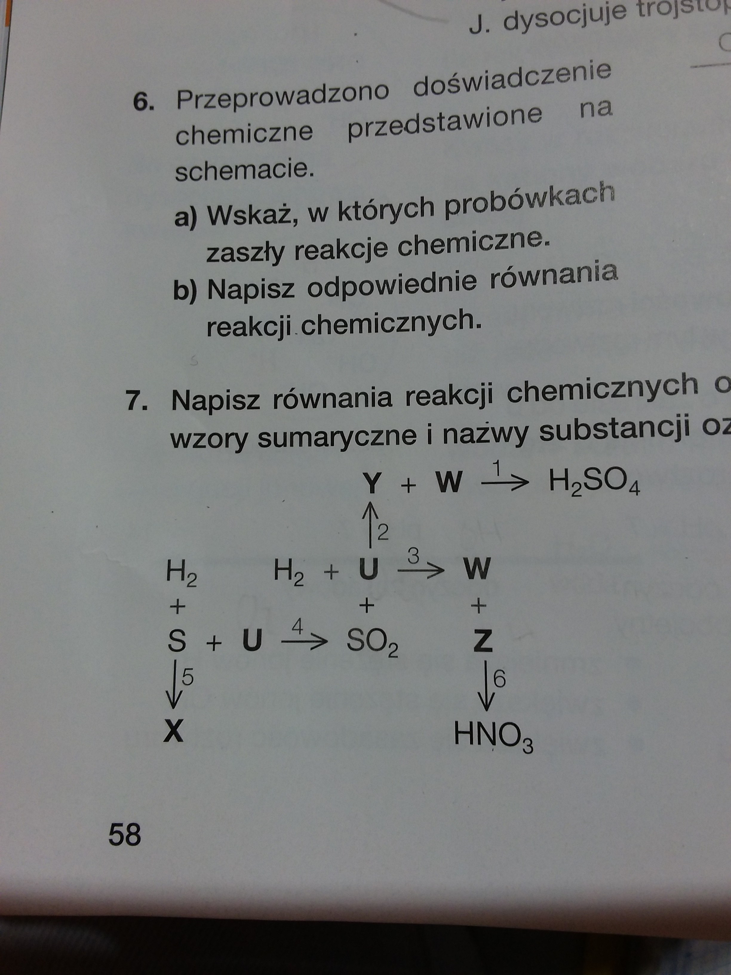 Napisz równania reakcji chemicznych oznaczonych cyframi (16) na