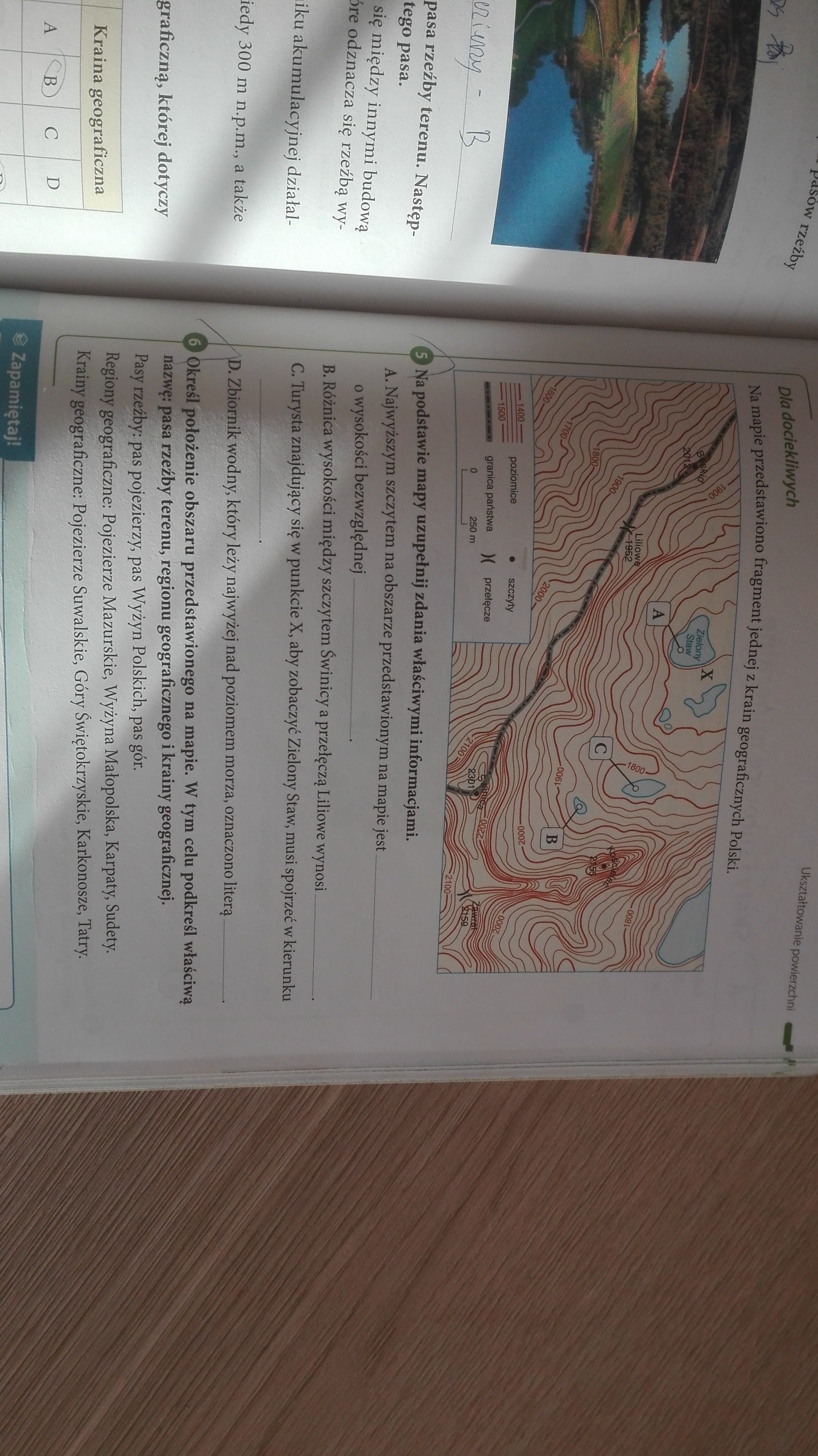 na mapie przedstawiono fragment jednej z krain geograficznych Polski na
