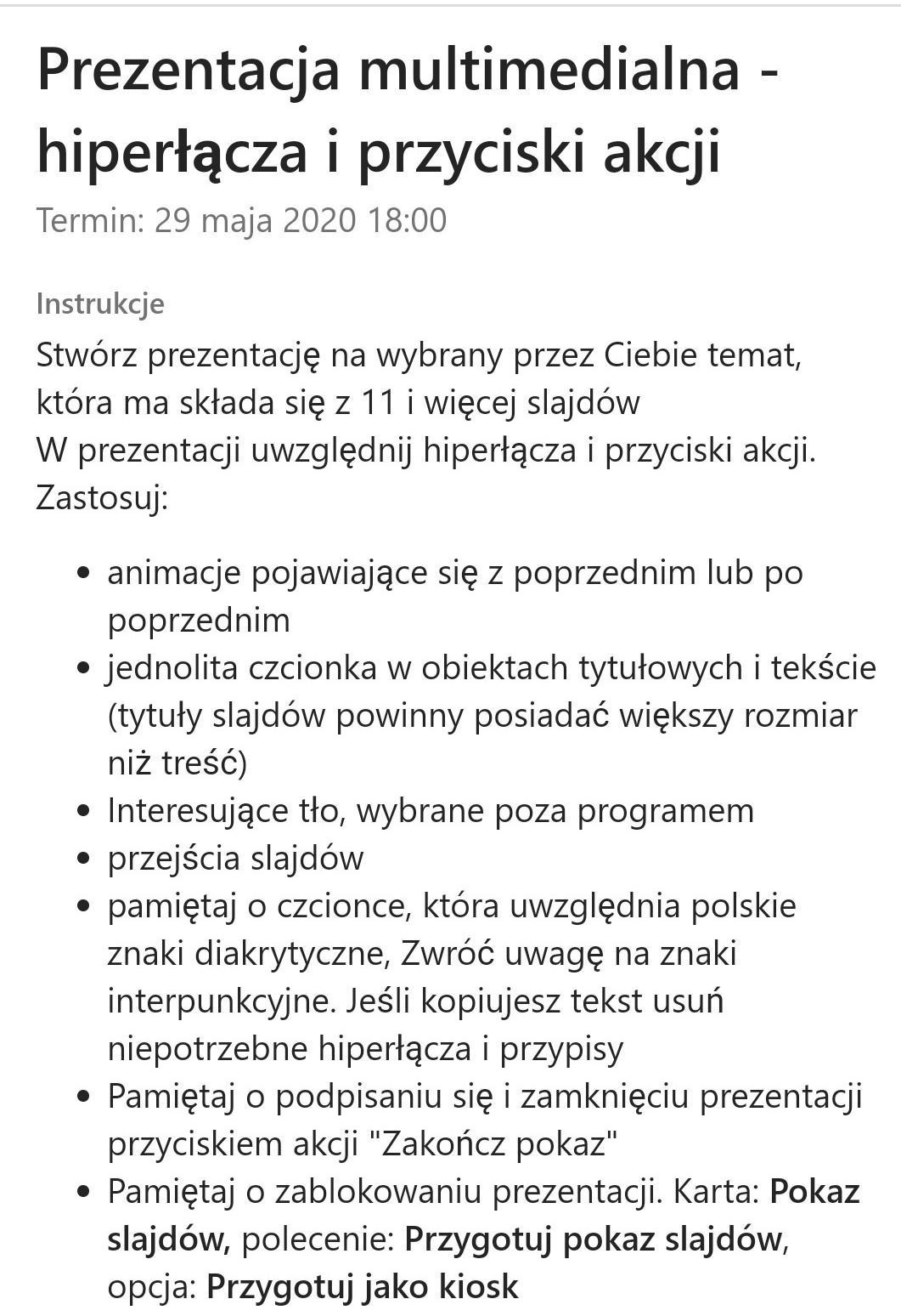 prosze zróbcie prezentacje na dowolny temat z hiperłączami I