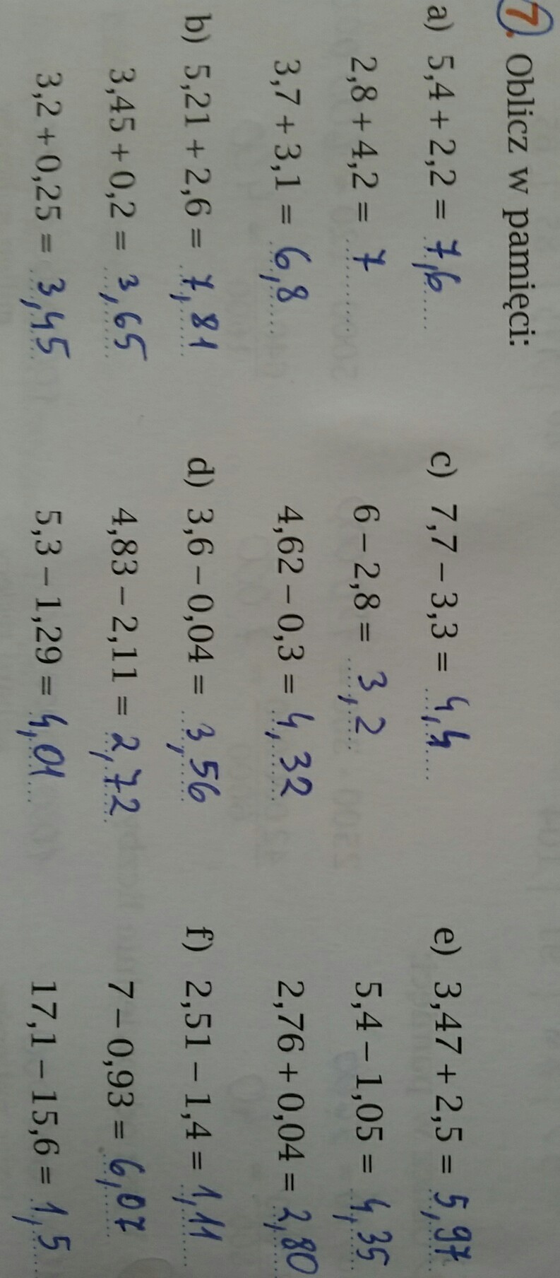klasa 6 ćwiczenia matematyka z plusem rachunki pamięciowe na liczbach