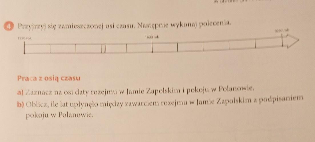 Przyjrzyj się zamieszczonej osi czasu, Następnie wykonaj polecenia.1650