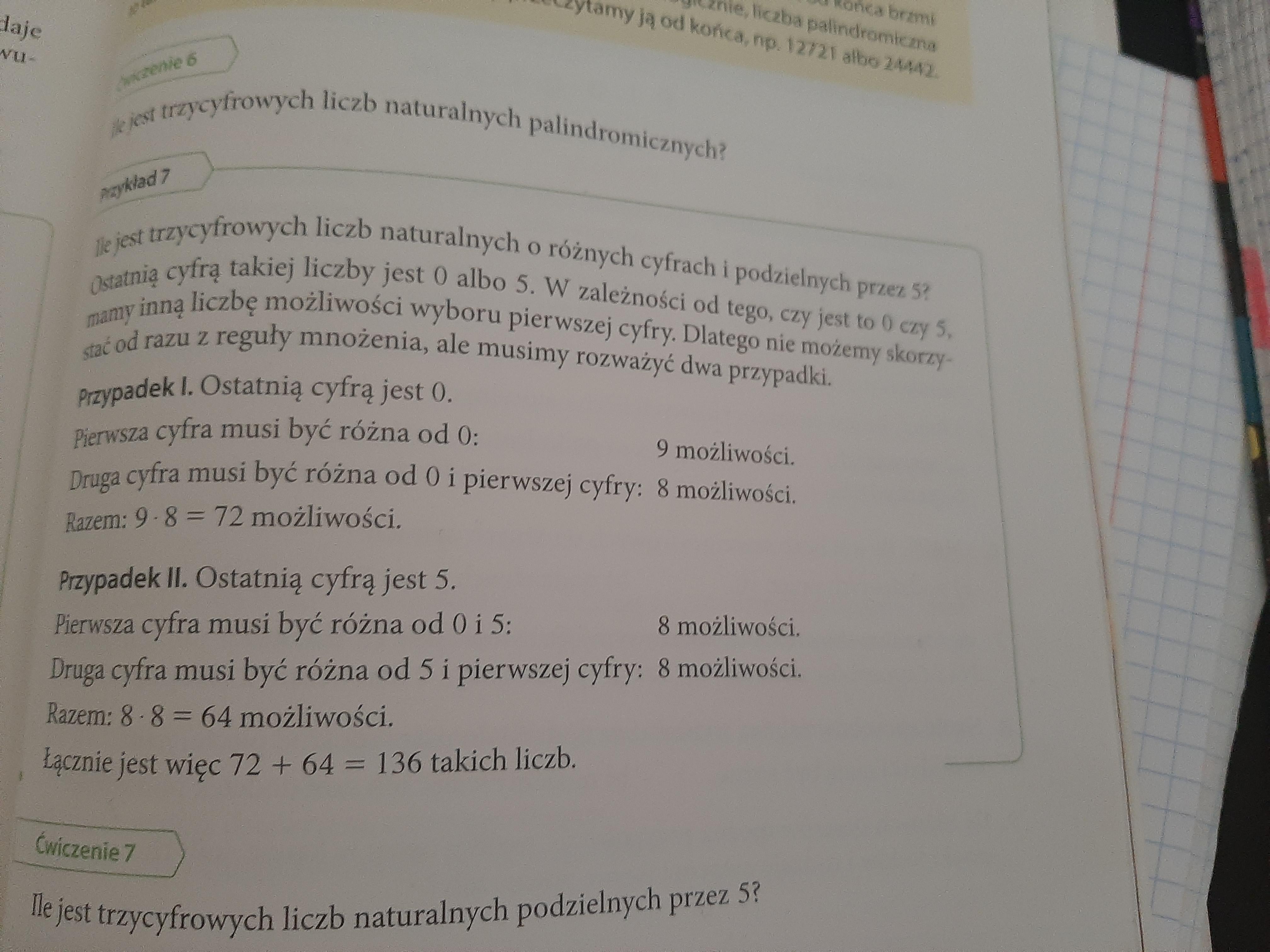 Ile jest trzycyfrowych liczb naturalnych podzielnych przez 5? Sposobem