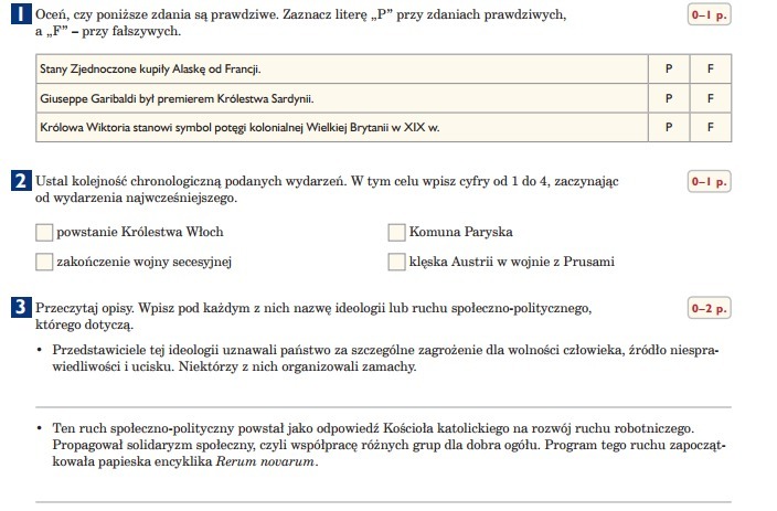 1.Oceń, czy poniższe zdania są prawdziwe. Zaznacz literę „P” przy