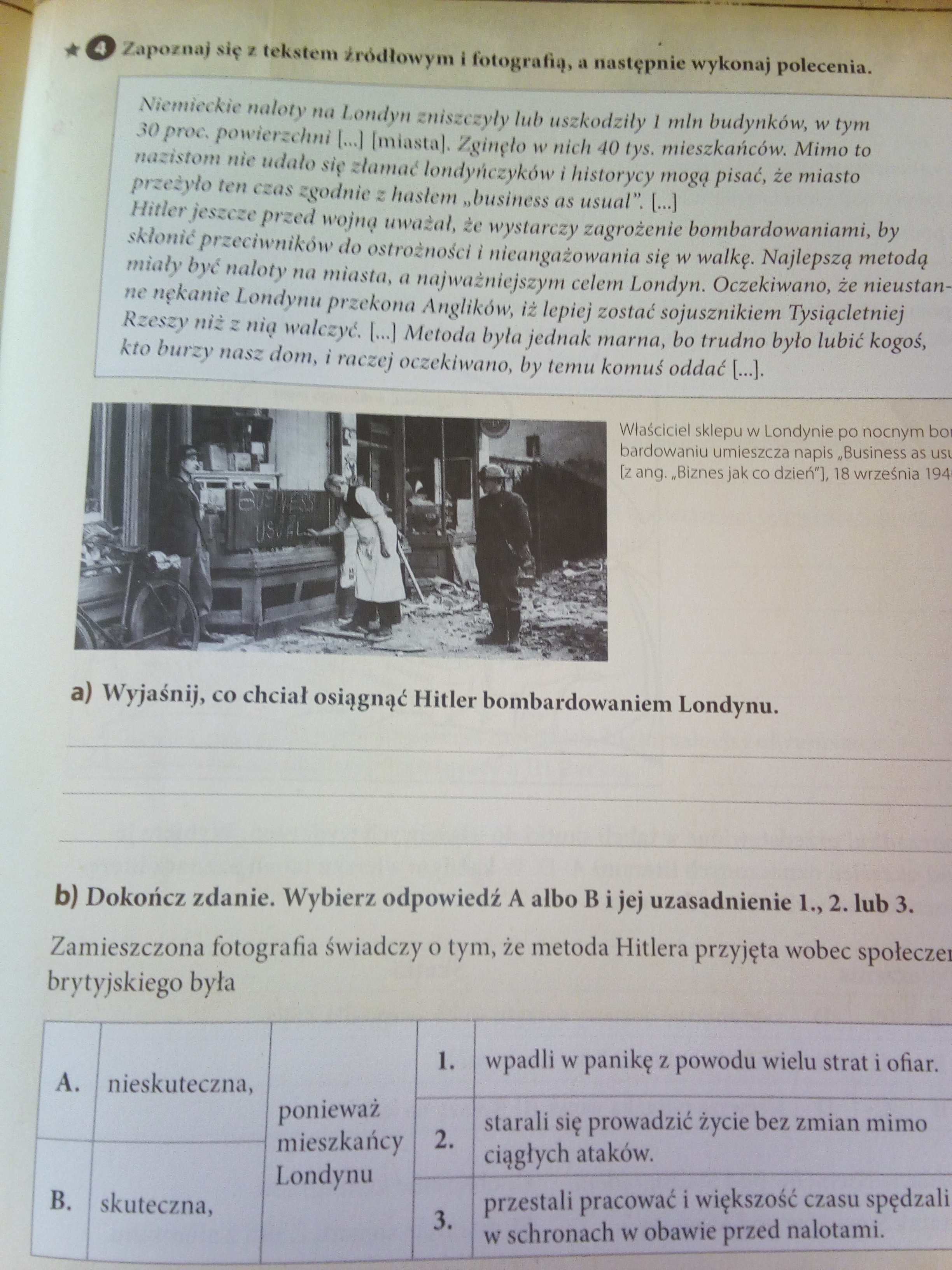 Proszę o pomoc Zapoznaj się z tekstem źródłowym i fotografią, a
