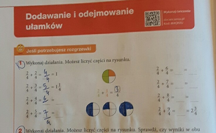 Wykonaj działania. Możesz liczyć części na rysunku.Daję naj! Brainly.pl