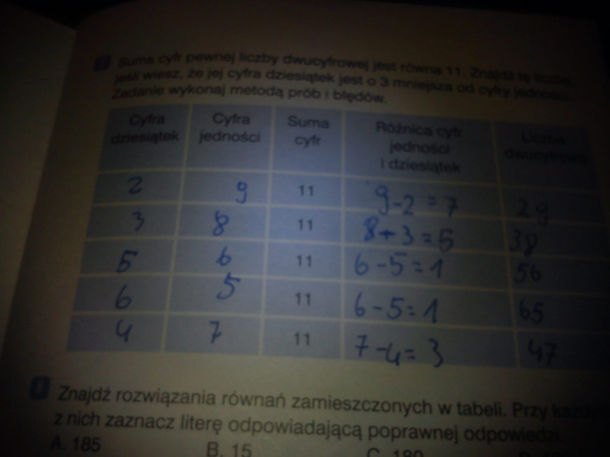 suma cyfr pewnej liczby dwucyfrowej jest rowna 11.Znajdz te liczbe