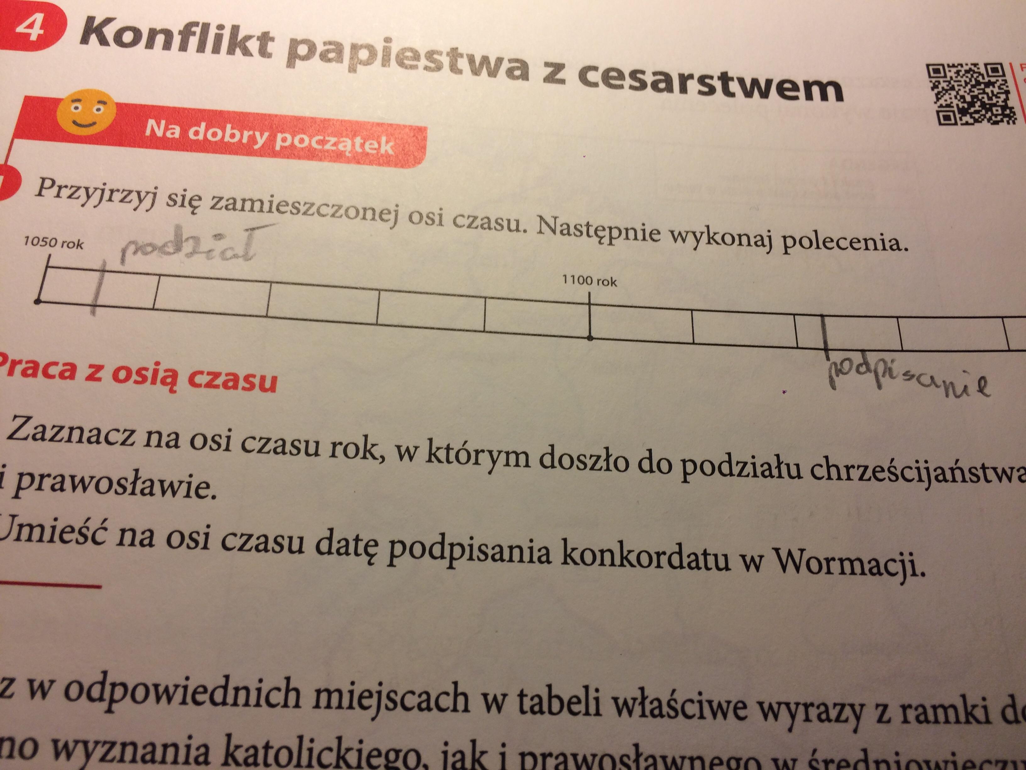 Przyjrzyj się zamieszczonej osi czasu następnie wykonaj polecenia