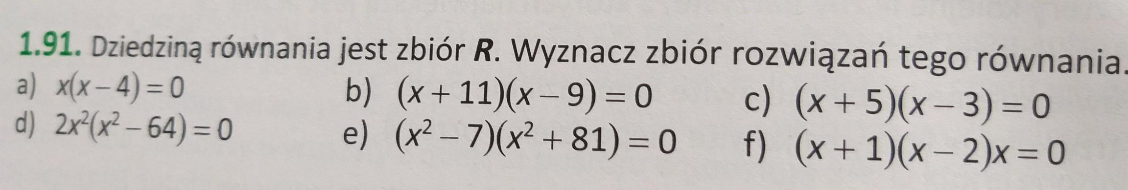 Dziedziną równania jest zbiór R. Wyznacz zbiór rozwiązań tego równania