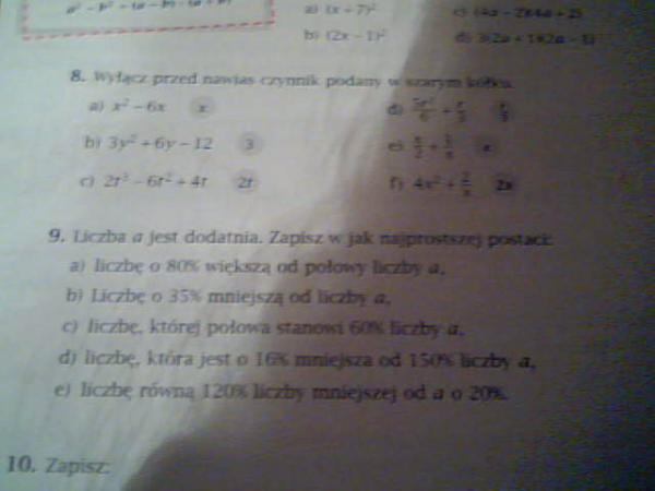 Zad Wyrażenia algebraiczne 3. Zapisz w jak najprostszej postaci 4