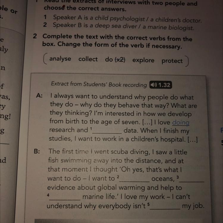 2 Complete the text with the correct verbs from the box. Change the