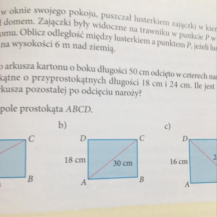 Oblicz obwód i pole prostokąta ABCD. b) Brainly.pl