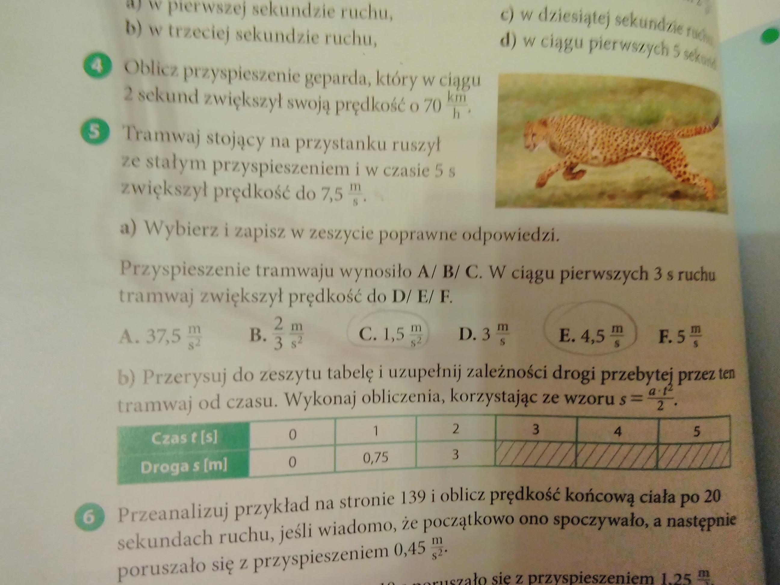 ZADANIE 5, STRONA 140 PODRĘCZNIK DO FIZYKI DO KLASY 7.PUNKT b.b