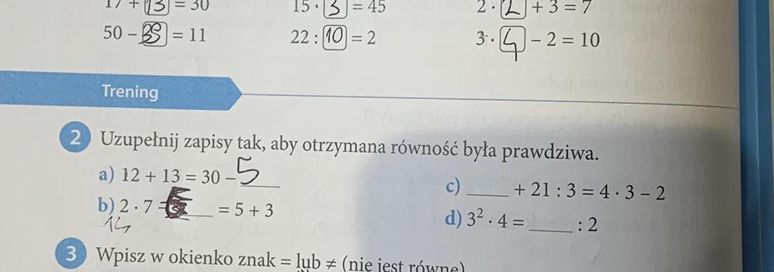 Uzupełnij zapisy tak , aby otrzymana równość była prawdziwa. Brainly.pl