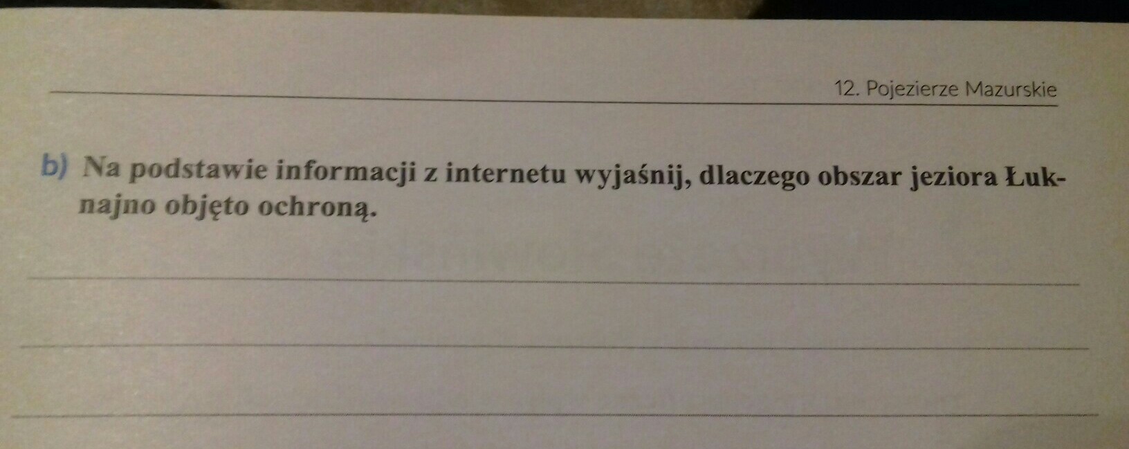 na podstawie z informacji z wyjaśnji dlaczego obszar jeziora