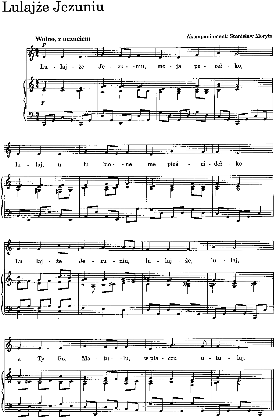 Podaj nuty do lulajże jezuniu Brainly.pl