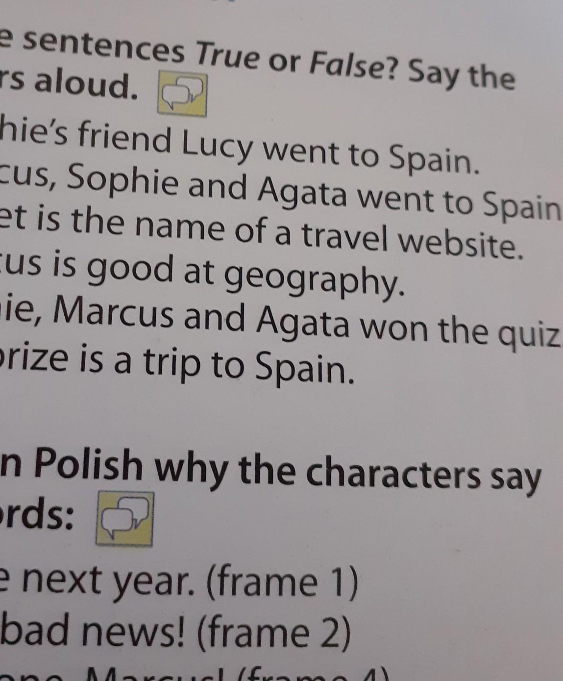 are the sentences true or folse say the answers aloud zad 2 kl 5 str