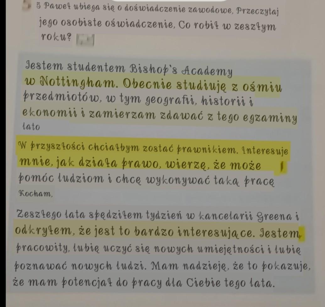 napisz kim chcesz być w przyszłości (komornik) napisać po polsku i