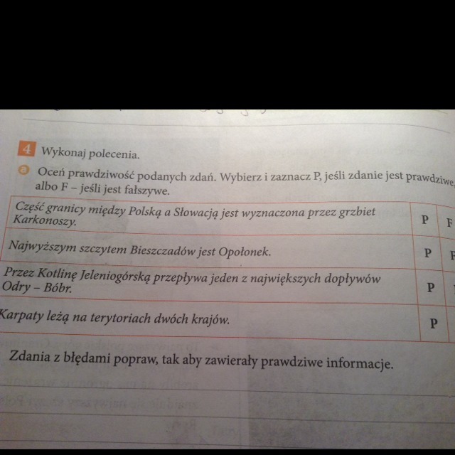 Wykonaj polecenia. A Oceń prawdziwość podanych zdań. Wybierz i zaznacz