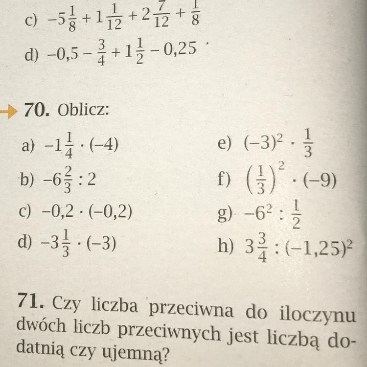 Zad 70 Oblicz a 1 1/4 * (4) b 6 2/3 2 Tylko NIE same wyniki