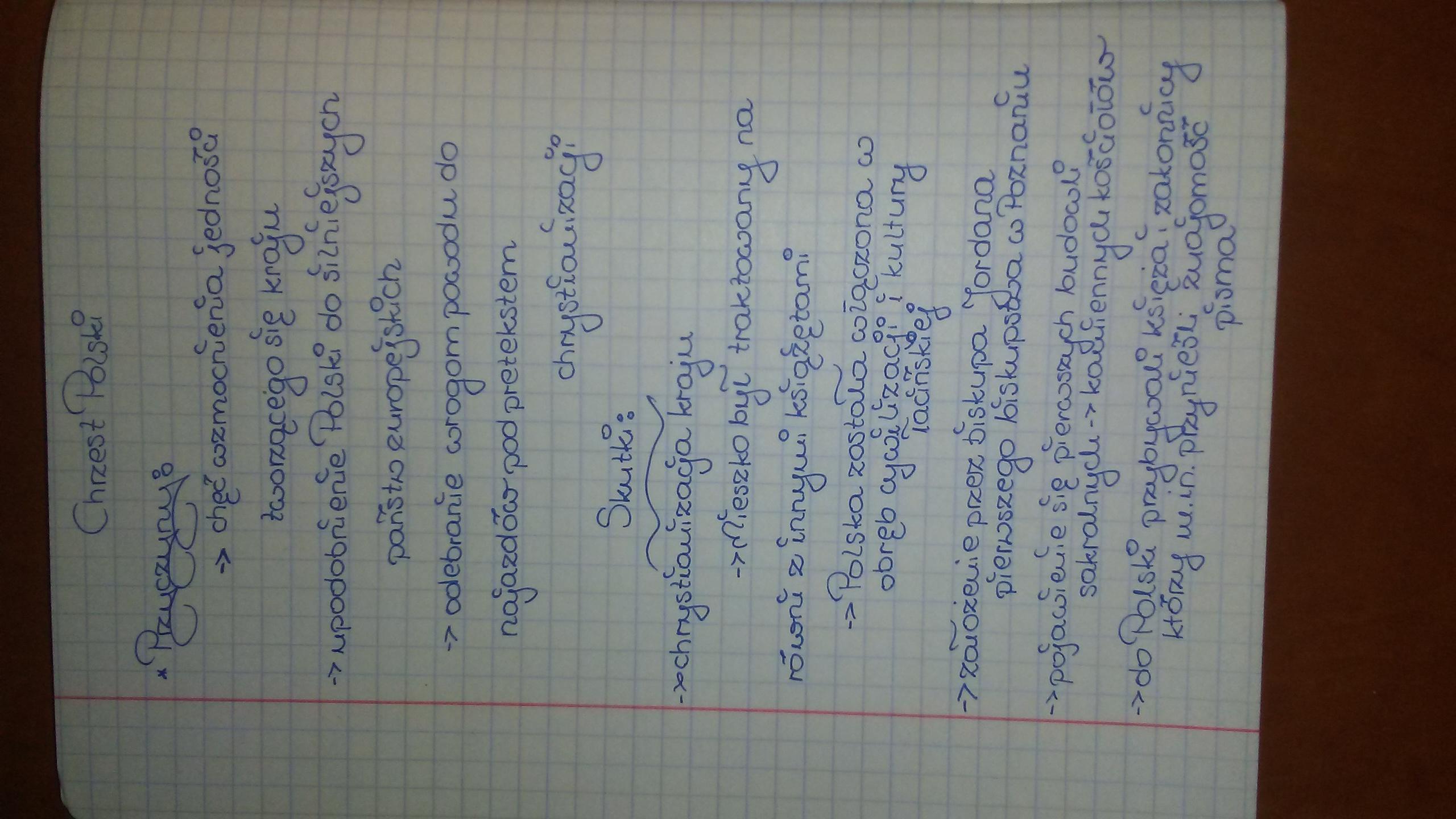 WYMIEŃ PRZYCZYNY I SKUTKI PRZYJĘCIA CHRZTU PRZEZ MIESZKA I.DAM NAJ I
