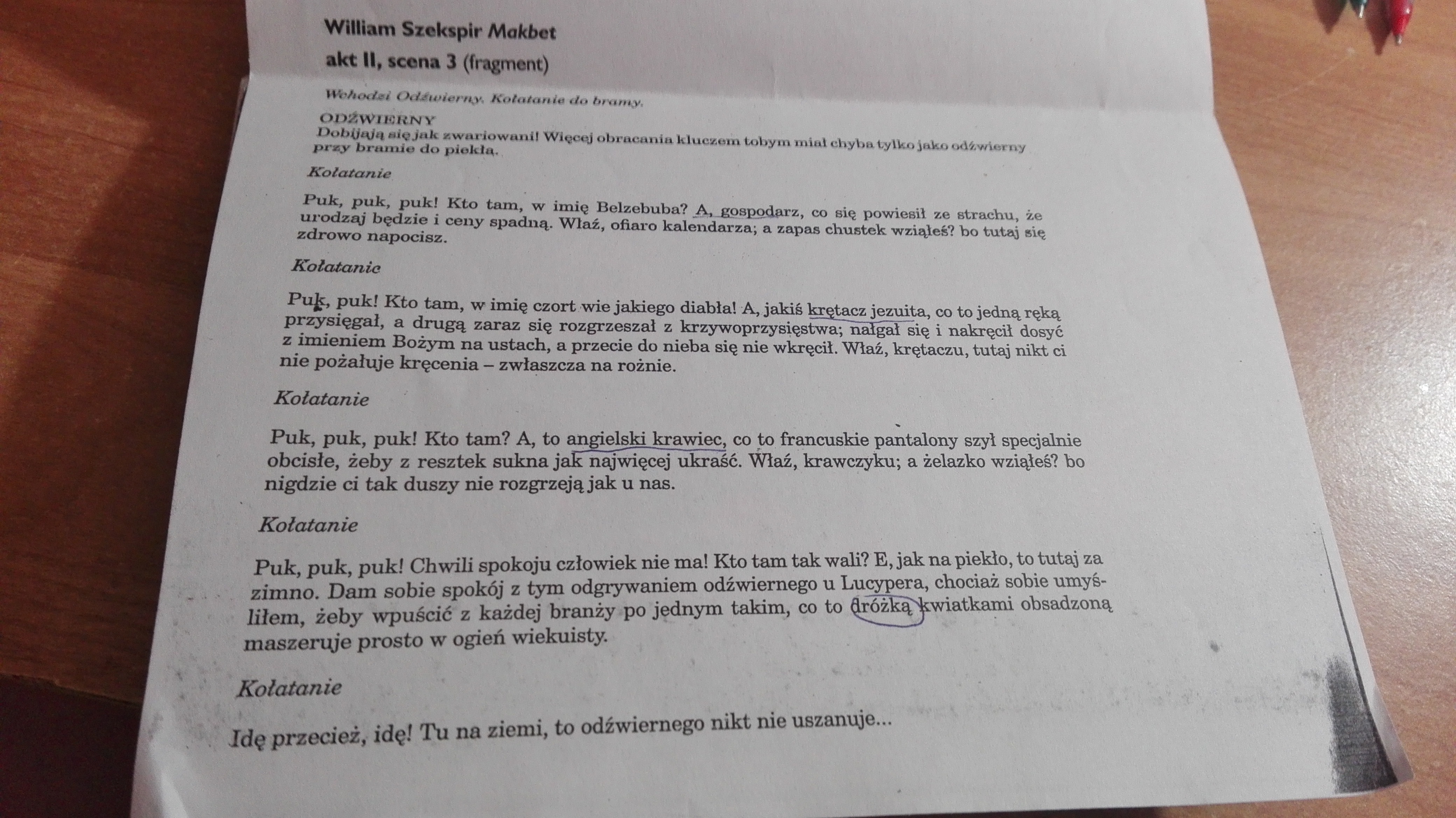 Odpowiedz na pytanie dotyczące tekstu ,,Makbet" Brainly.pl
