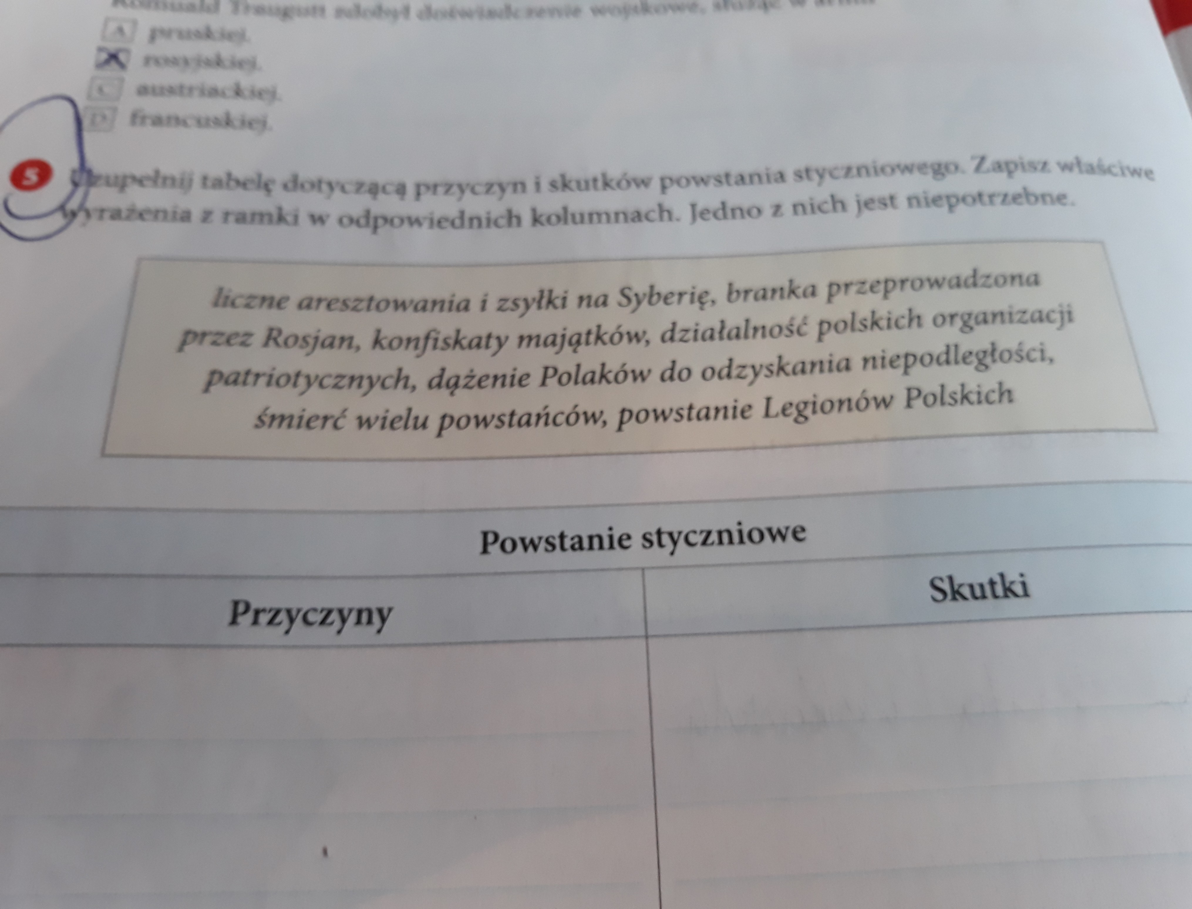 Przyczyny I Skutki Powstania Styczniowego Klasa 4 - question