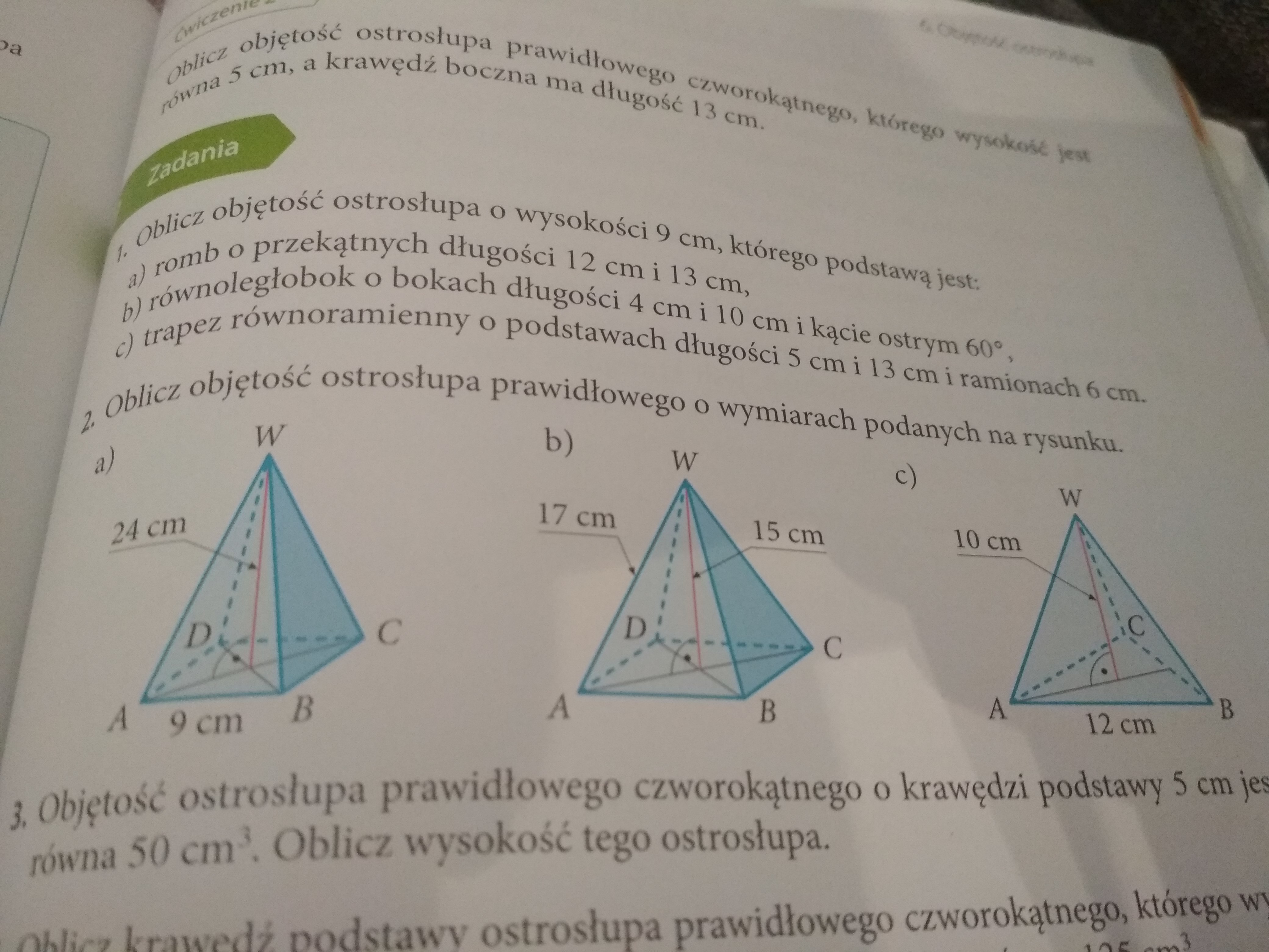 Oblicz Objętość Ostrosłupa Prawidłowego O Wymiarach Podanych Na Rysunku