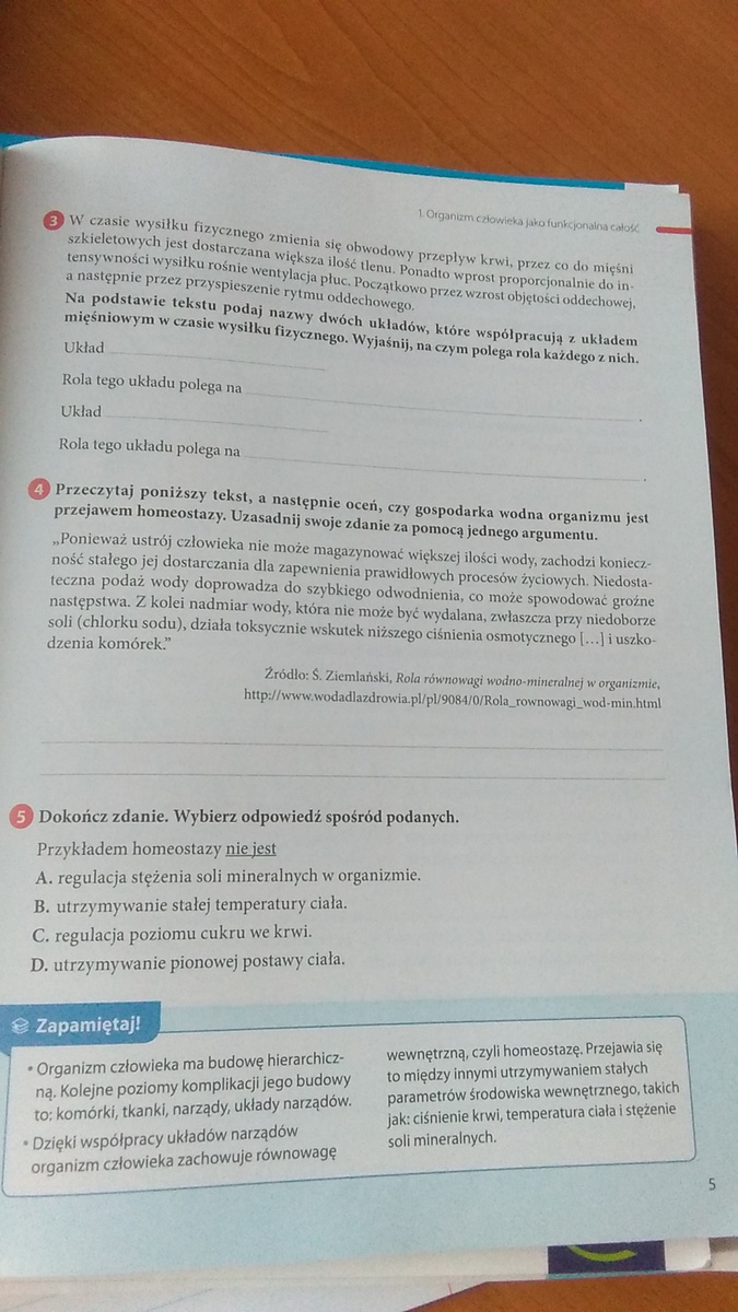 cały temat organizm człowieka jako funkcjonalna całość daje najj