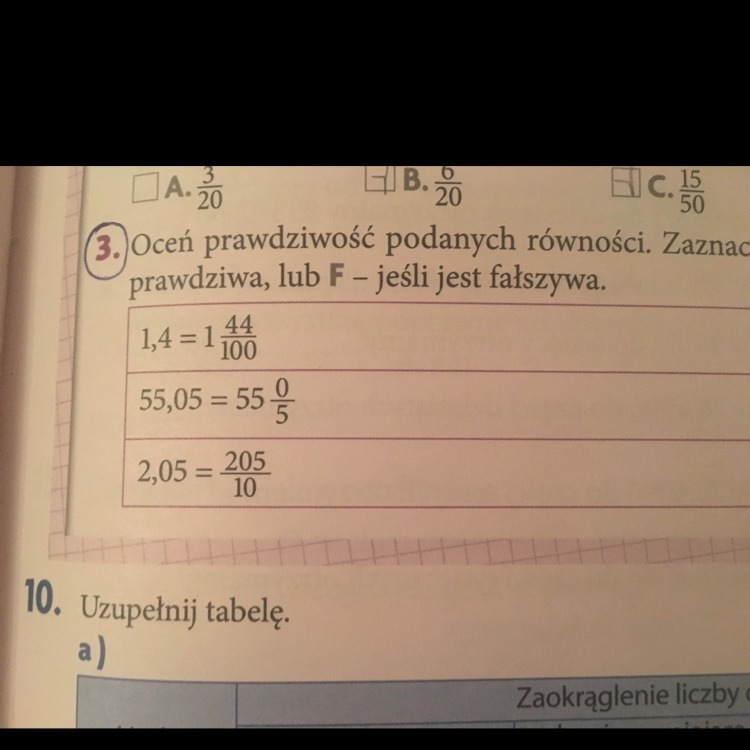 Oceń prawdziwość podanych równości. Zaznacz P, jeśli równość jest