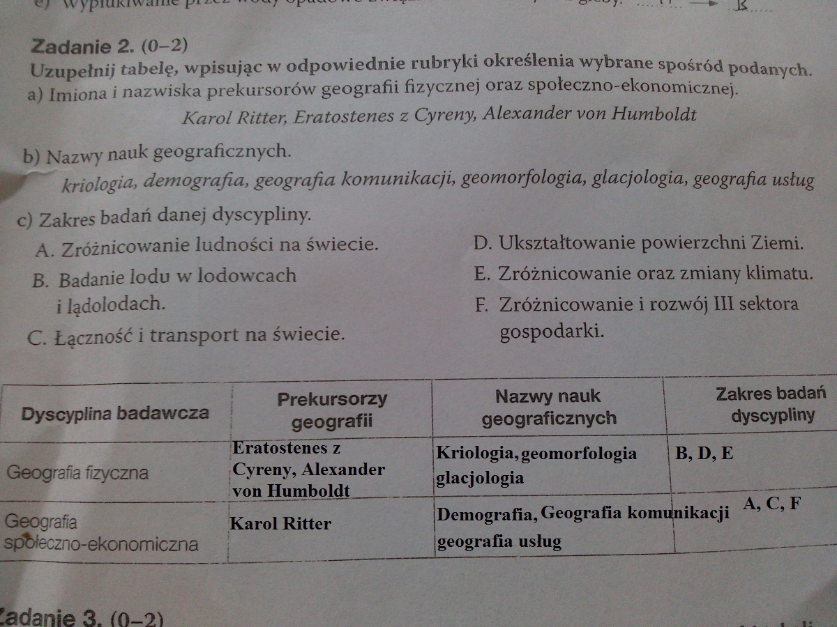 1. uzupełnij tabele wpisując w odpowiednie rubryki określenia wybrane z