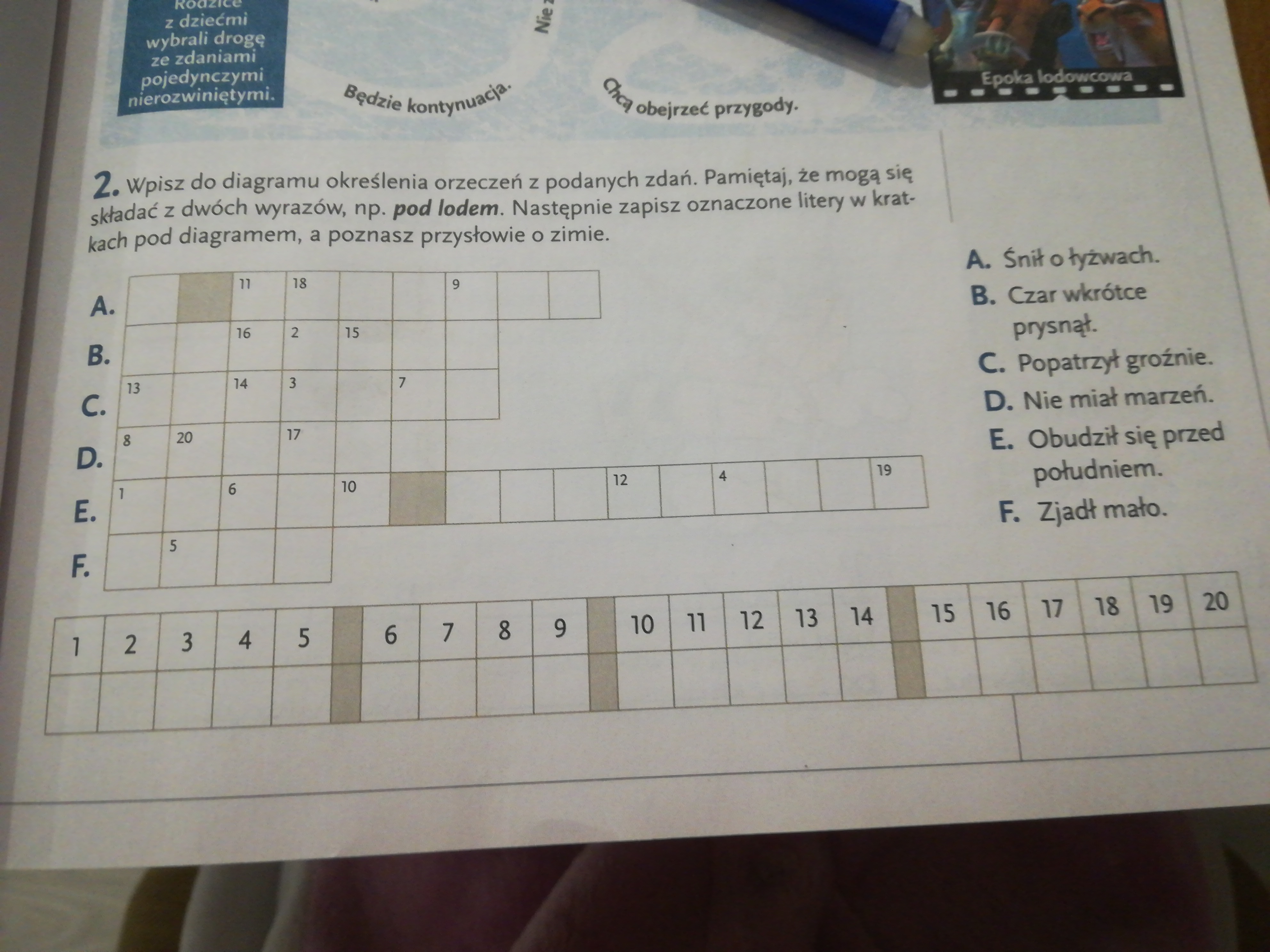 Proszę o pomoc w zadaniu w zeszycie ćwiczeń klasy 4 słowa z uśmiechem 2