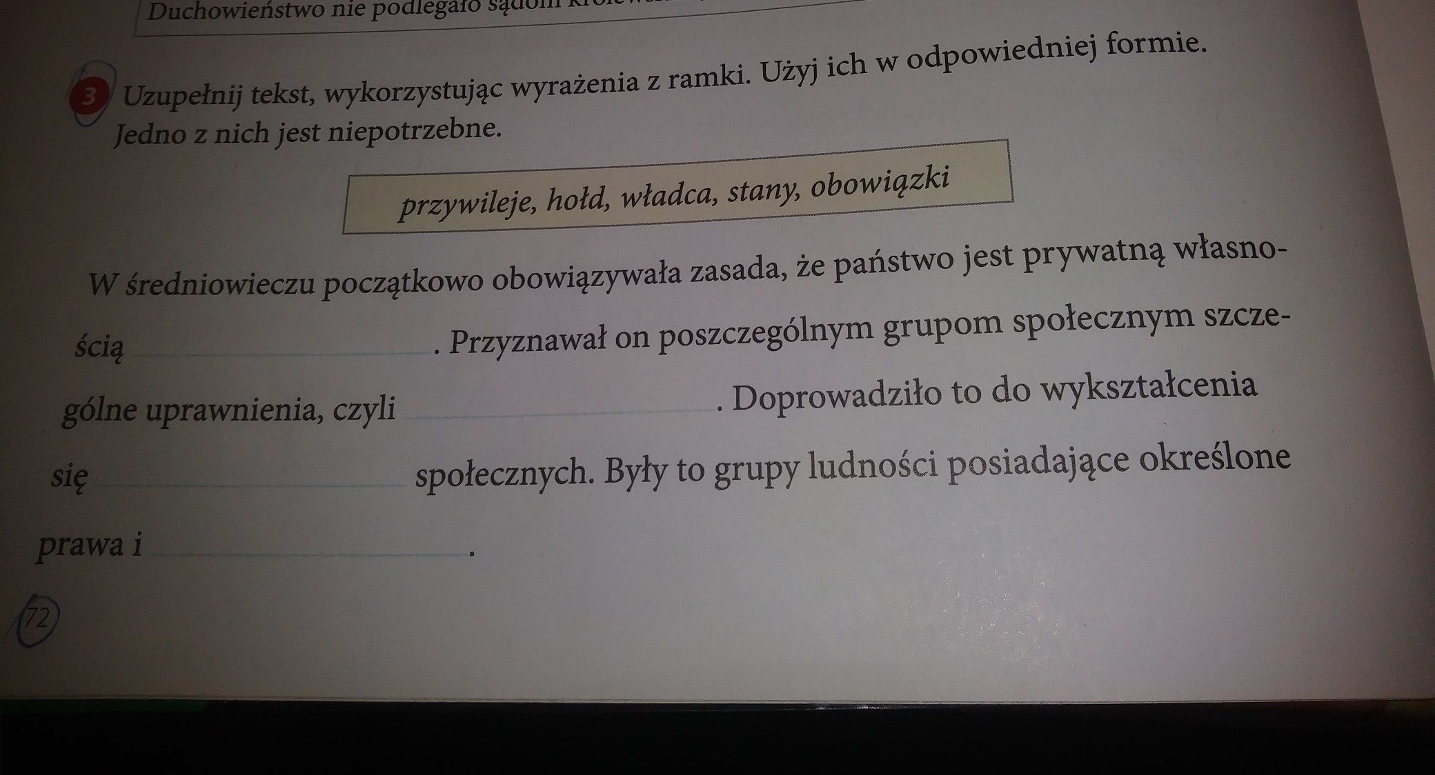 Uzupełnij Odpowiednio Zdania Zad 1 Str 72