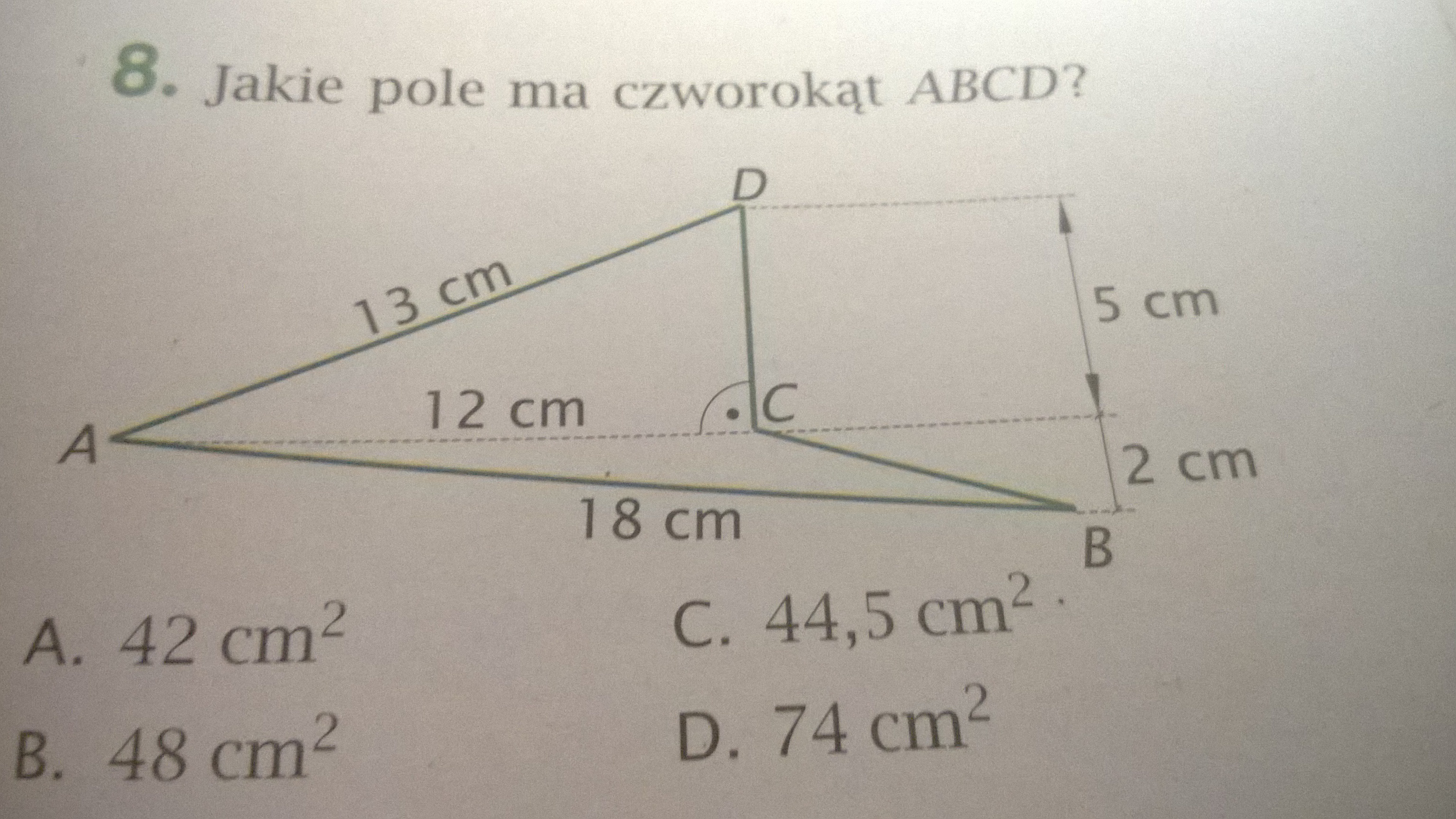 Jakie pole ma czworokąt ABCD Brainly.pl