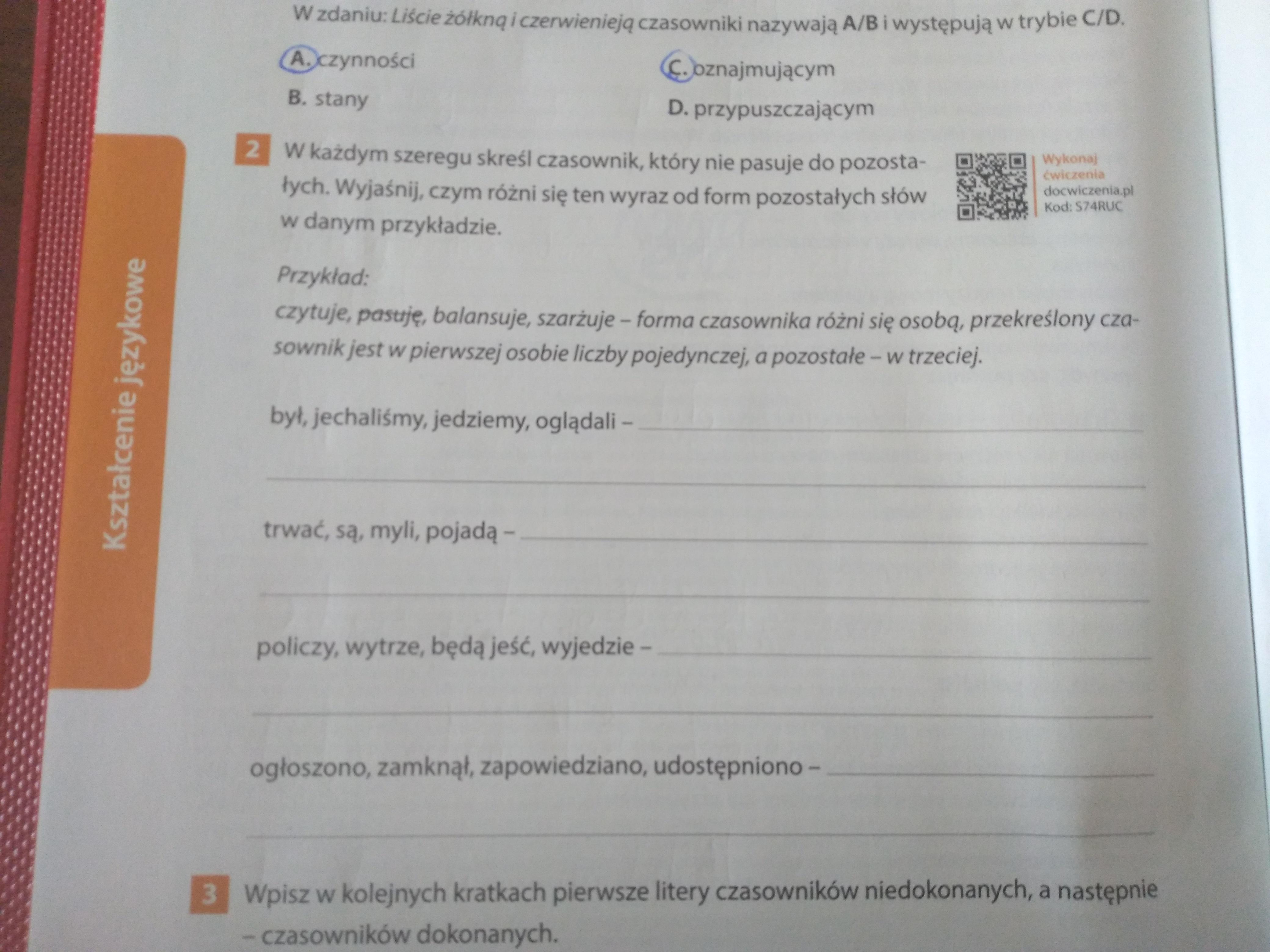 W Każdym Szeregu Skreśl Czasownik Który Nie Pasuje Do Pozostałych