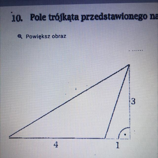 Pole trójkąta przedstawionego na rysunku jest równe A) 15 B)7,5 C)12