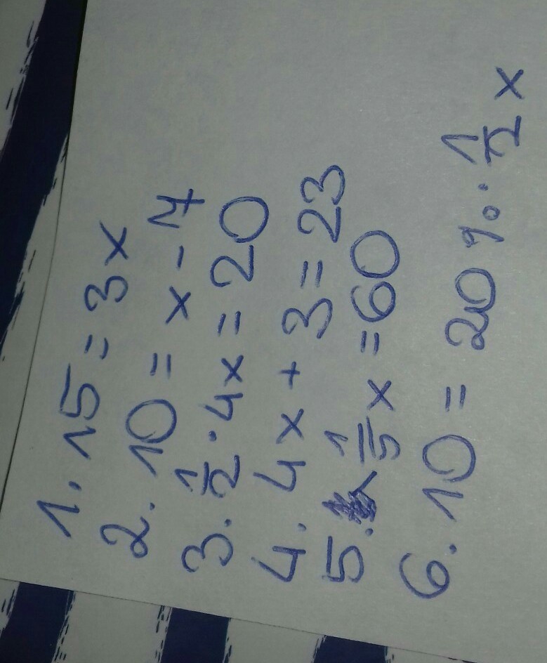 Zalisz odpowiednie rownanja 1.Liczba 15 jest 3 razy wieksza od x 2